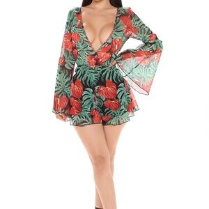 NWT Fashion Nova On My Vibe Tropical Romper